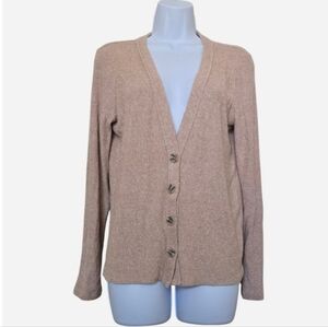 Beige Knit Long Sweater Cardigan Size XS